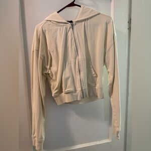 NWOT Forever 21 Off-White Zip-Up Hoodie